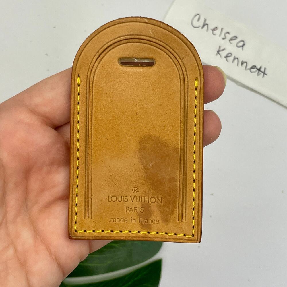 Louis Vuitton Vachetta Luggage Tag Travel Small Leather Goods SLG Authentic 0415 - Picture 5 of 10
